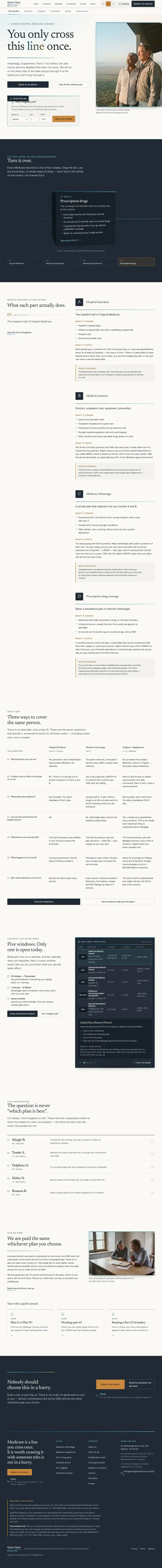 Full home page of the Quiet Giant medicare website design