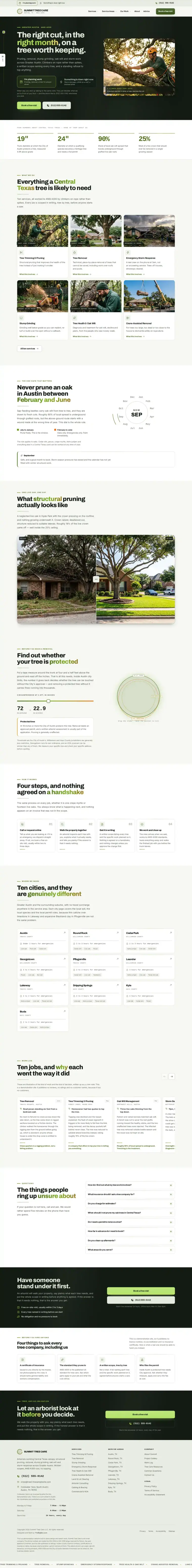 Full home page of the Summit Tree Care — Understory tree care website design