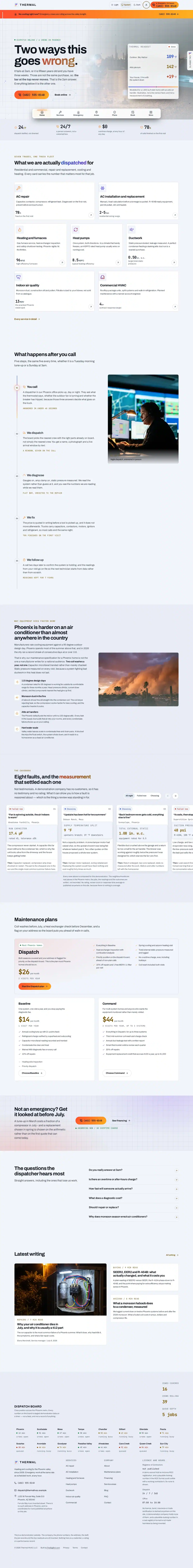 The home page of the Thermal hvac website design