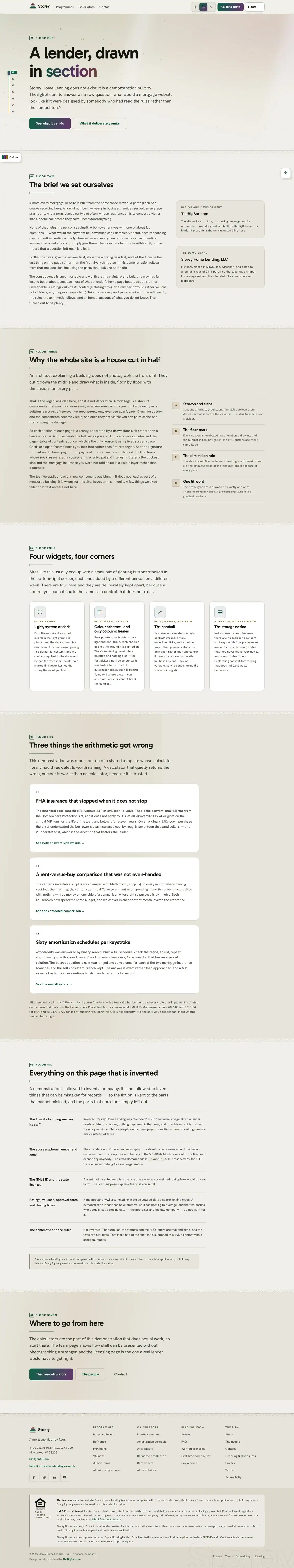 The about us page of the Storey Home Lending mortgage website design