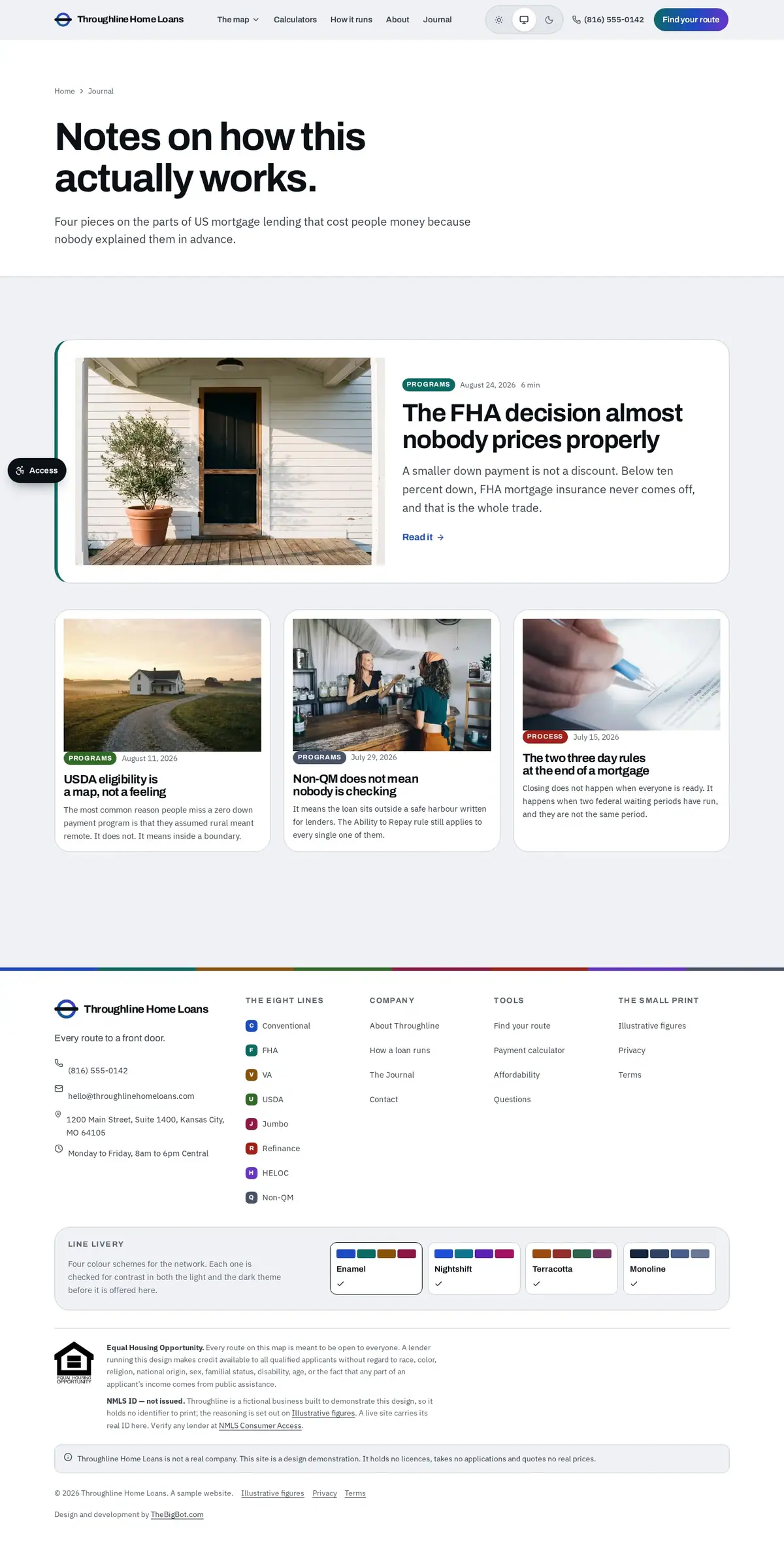 The blog page of the Throughline Home Loans mortgage website design