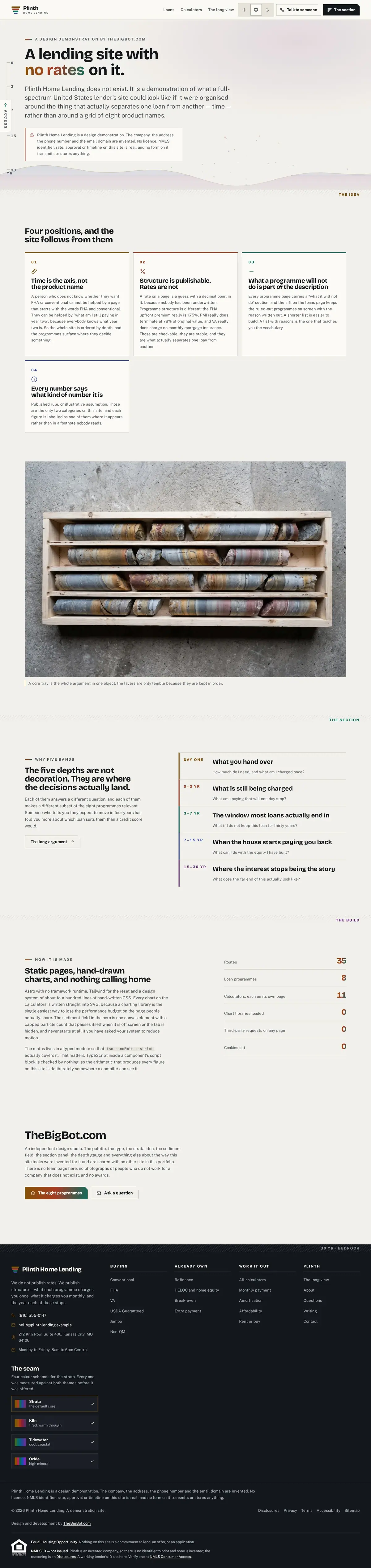 The about page of the Plinth Home Lending mortgage website design