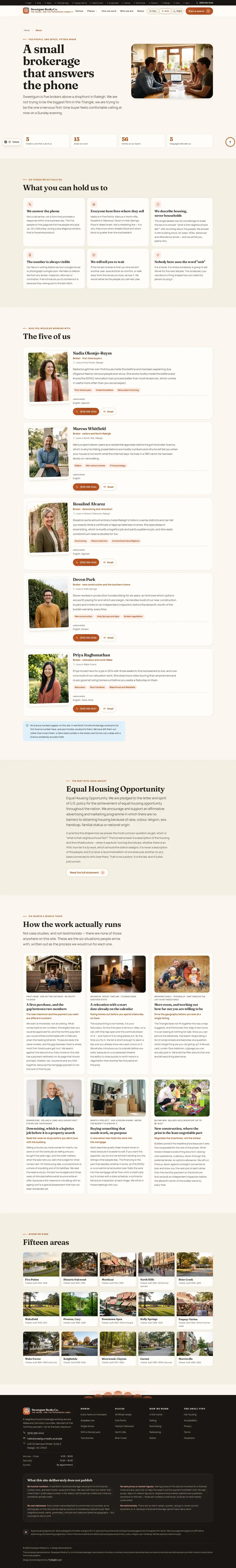 The about page of the Sweetgum Realty Co. real estate website design